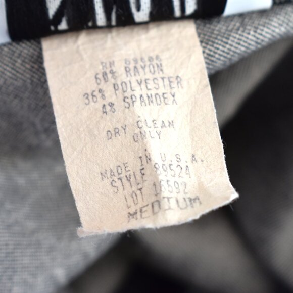 Women's STAR CCC Button Blazer Collared V-Neck Shoulder Pads MEDIUM Dark Gray - Picture 9 of 10